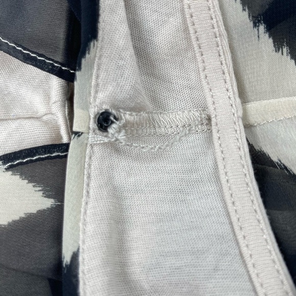 Gianni Bini Dress Womens Medium Black Cream Chevron Chiffon Adele Blissful Beach - Picture 10 of 11